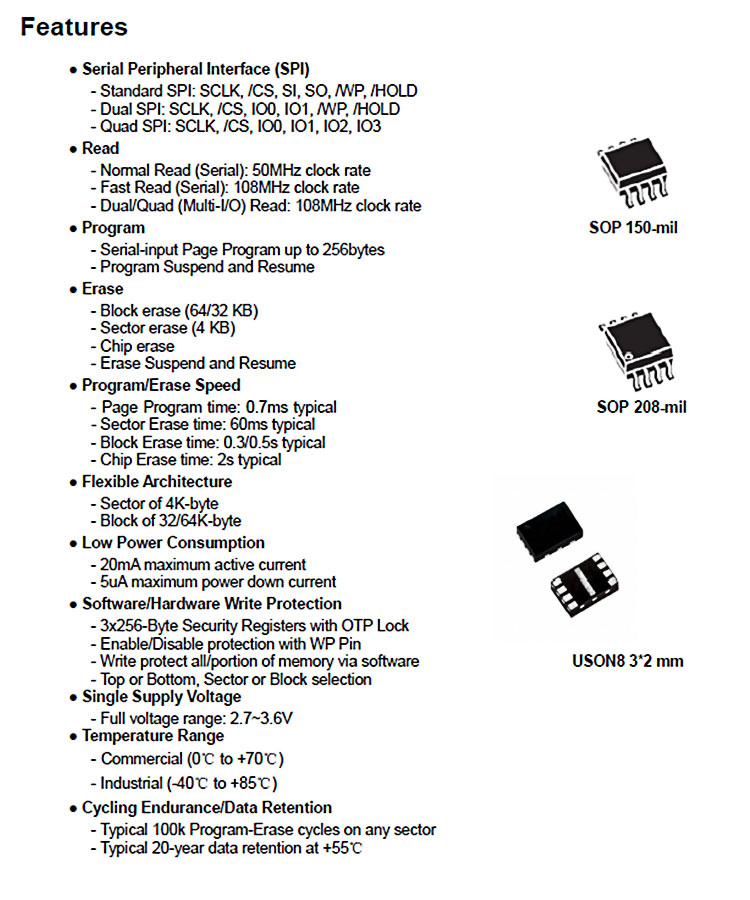 BY25Q20A 2M BIT SPI NOR FLASH