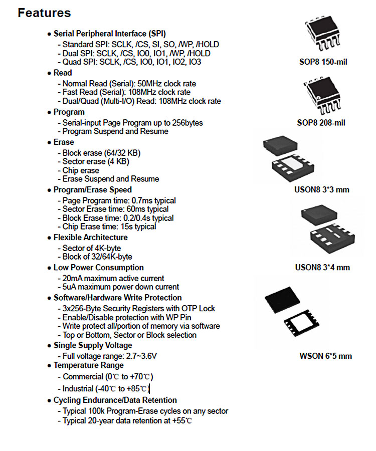 BY25Q16A 16M BIT SPI NOR FLASH